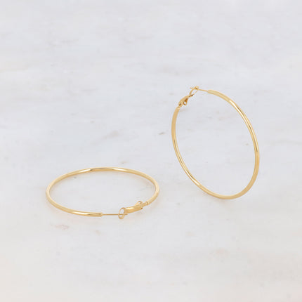 Sana L hoop earrings - thin - 5 cm