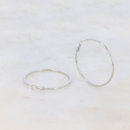 Sana L hoop earrings - thin - 5 cm