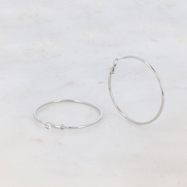 Sana L hoop earrings - thin - 5 cm