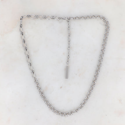 Collier Averil - UNISEX - 2 mailles jaseron et ovale