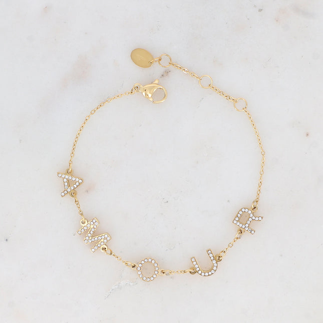 Bracelet AMOUR - oxydes de zirconium