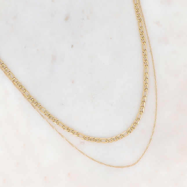 Elara necklace - curb chain and twisted