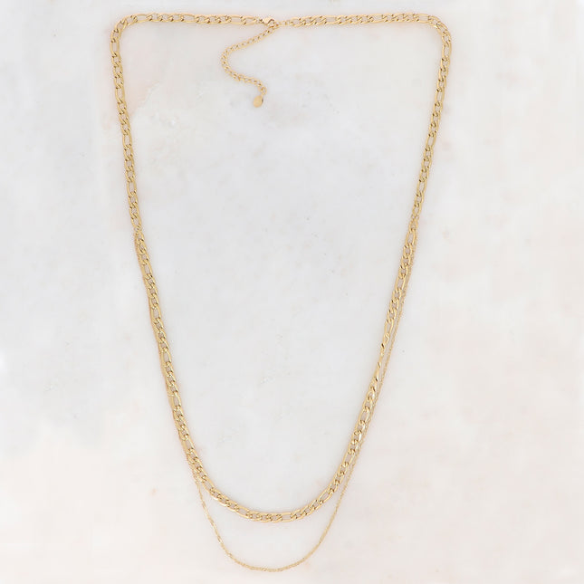 Elara necklace - curb chain and twisted