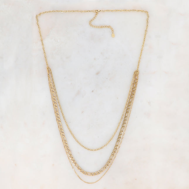Aveline necklace - curb chain, oval, curb chain and ribbed