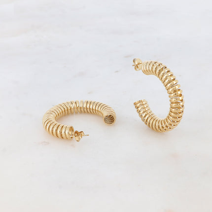 Créoles effet spirale 4 cm