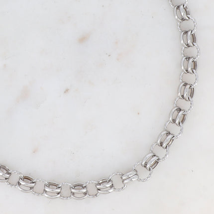 Jegan Necklace - Double smooth and twisted rings