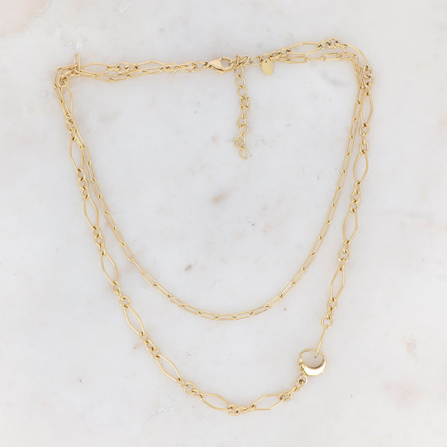 Matthew Necklace - UNISEX - 2 strands of geometric rings