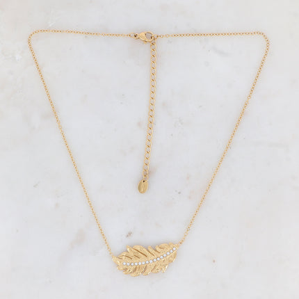 Collier - plume et oxydes de zirconium