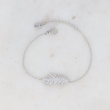 Bracelet - plume et oxyde de zirconium