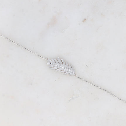 Bracelet - plume et oxyde de zirconium