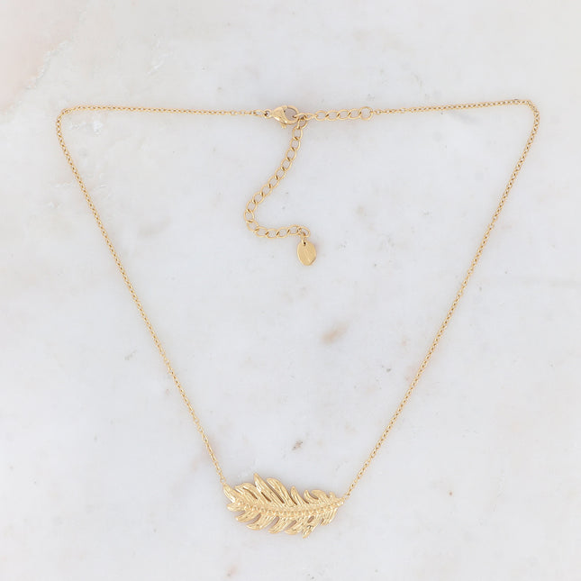 Rym Necklace - Engraved Feather