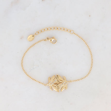 Bracelet Rawel - feuilles et oxyde de zirconium