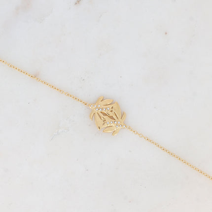 Bracelet Rawel - feuilles et oxyde de zirconium