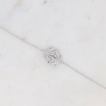 Bracelet Rawel - feuilles et oxyde de zirconium