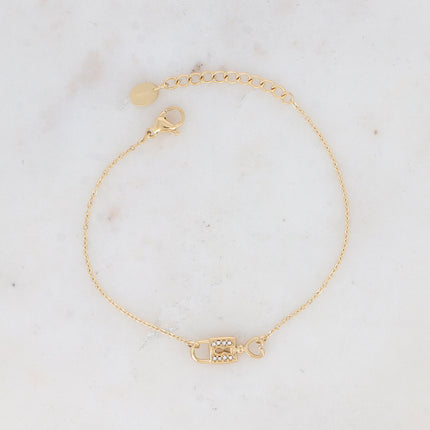 Bracelet Léna - cadenas, coeur et oxydes de zirconium