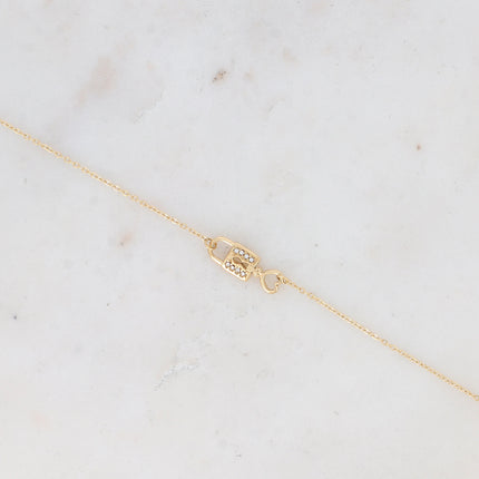 Bracelet Léna - cadenas, coeur et oxydes de zirconium