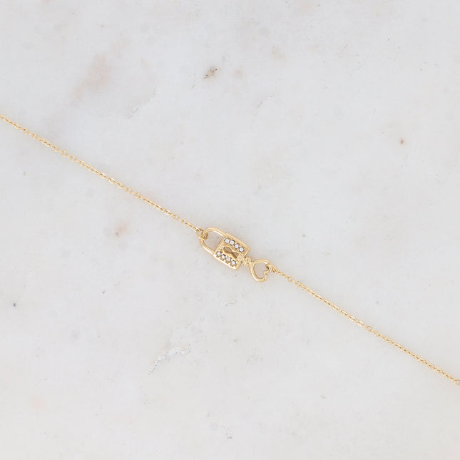 Bracelet Léna - cadenas, coeur et oxydes de zirconium