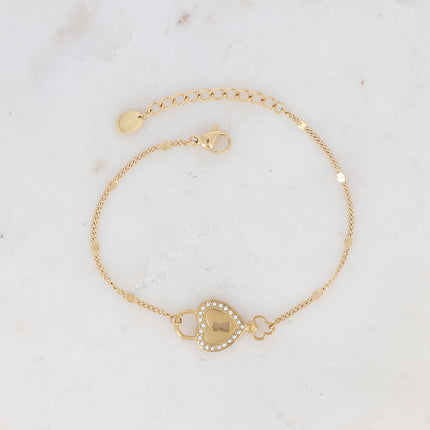 Bracelet Amalia - cadenas coeur et oxydes de zirconium
