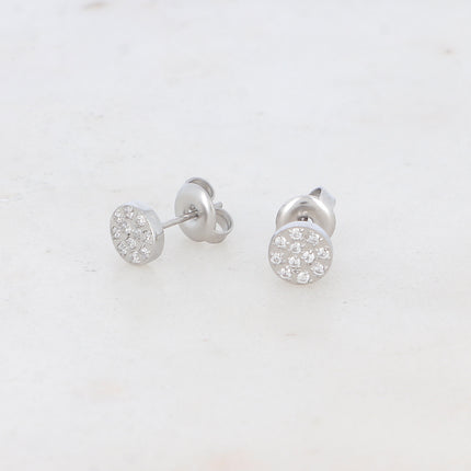 Stud earrings - round and zirconium oxides