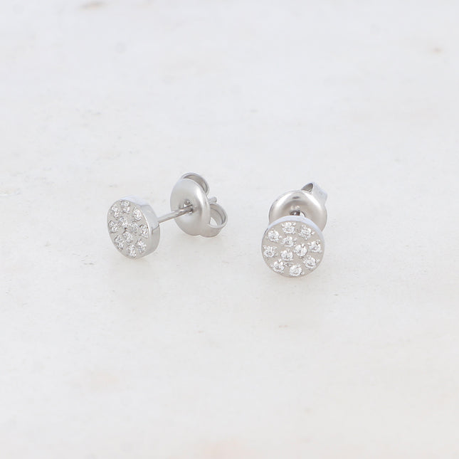 Stud earrings - round and zirconium oxides