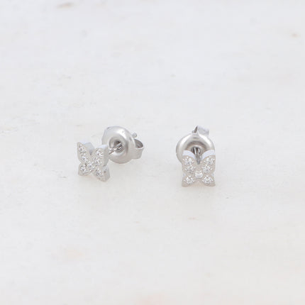 Boucles puces - papillon et oxydes de zirconium