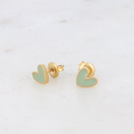 Boucles puces Yesenia - coeur émaillé