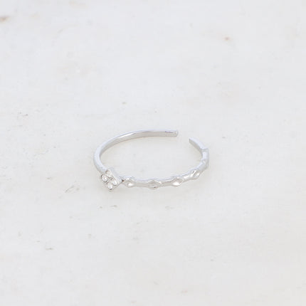 Bague Zayne - fine, losange et oxydes de zirconium