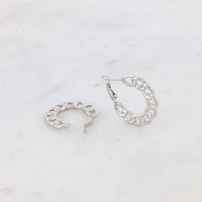 3cm openwork mesh-effect hoop earrings