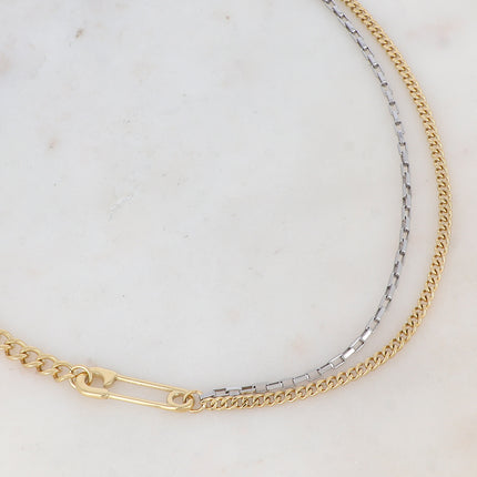 Collier Joshua - UNISEX - épingle et mailles