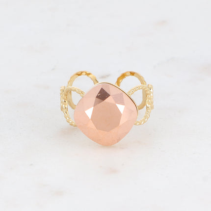 Bague Dasia - anneau aux cercles striés et orné de cristaux Swarovski®