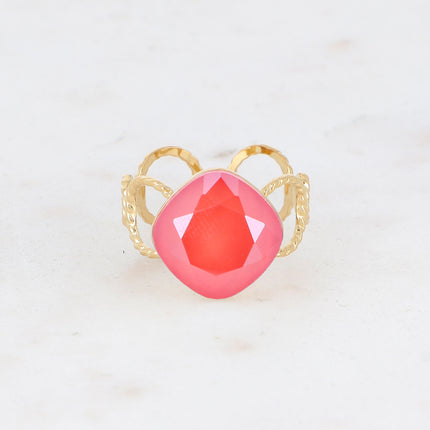 Bague Dasia - anneau aux cercles striés et orné de cristaux Swarovski®