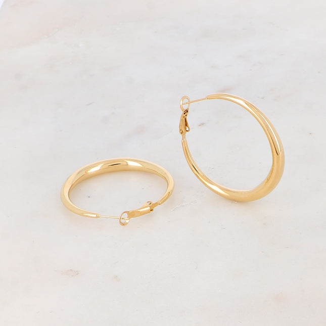 Creole earrings - classic 4 cm
