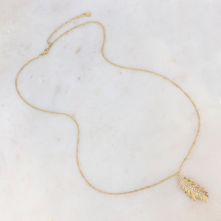 Collier - plume et oxyde de zirconium