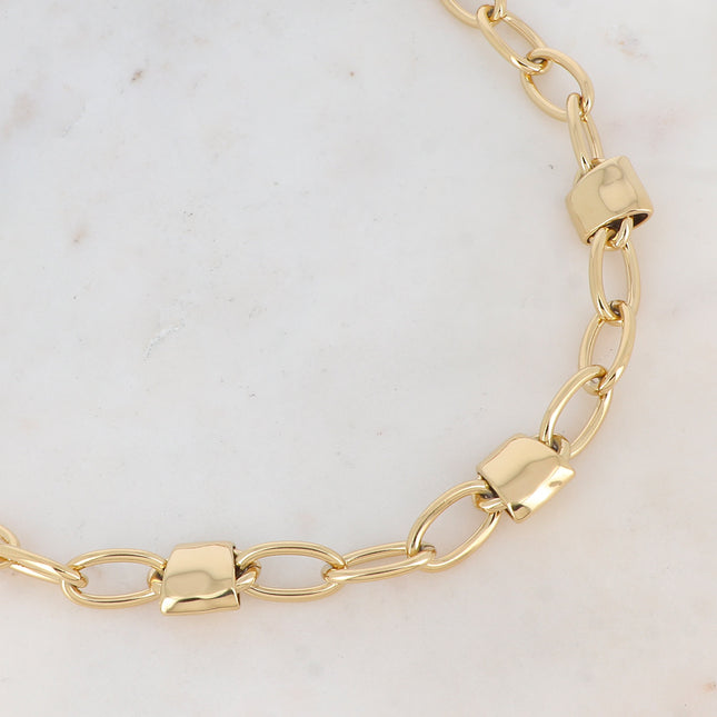Collier Bailey - mailles ovales, pendentif lisse