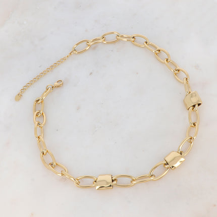 Collier Bailey - mailles ovales, pendentif lisse