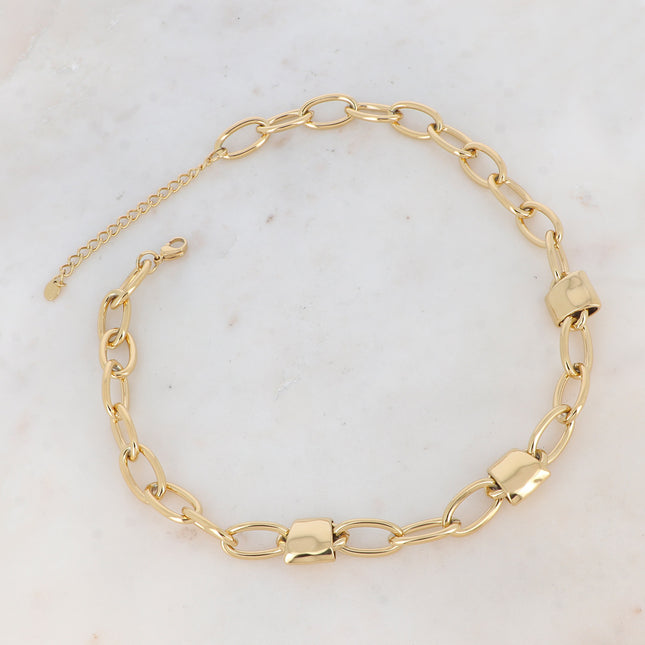 Collier Bailey - mailles ovales, pendentif lisse
