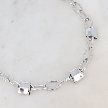 Collier Bailey - mailles ovales, pendentif lisse