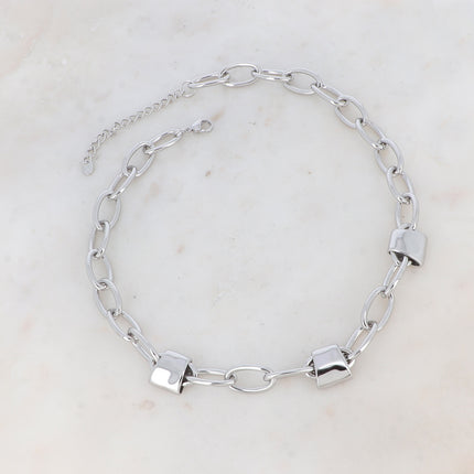 Collier Bailey - mailles ovales, pendentif lisse
