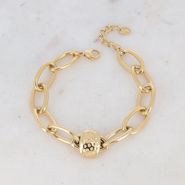 Bracelet Bailyne - mailles ovales, pendentif pointillé
