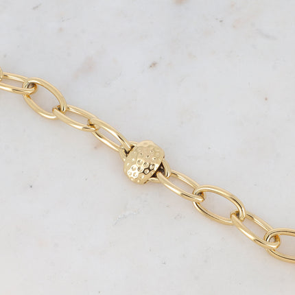 Bracelet Bailyne - mailles ovales, pendentif pointillé