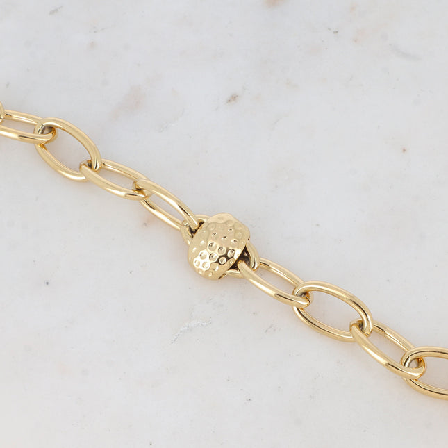 Bracelet Bailyne - mailles ovales, pendentif pointillé