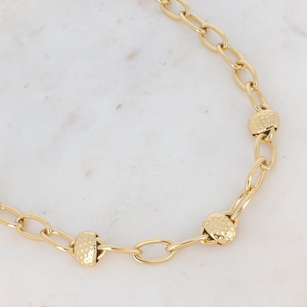 Collier Bailyne - mailles ovales, pendentif pointillé