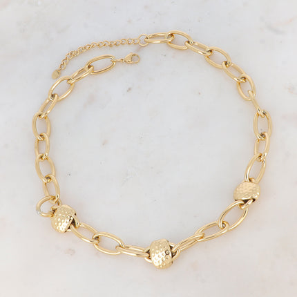 Collier Bailyne - mailles ovales, pendentif pointillé