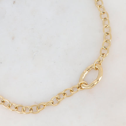 Necklace - oval rings, smooth, grooved
