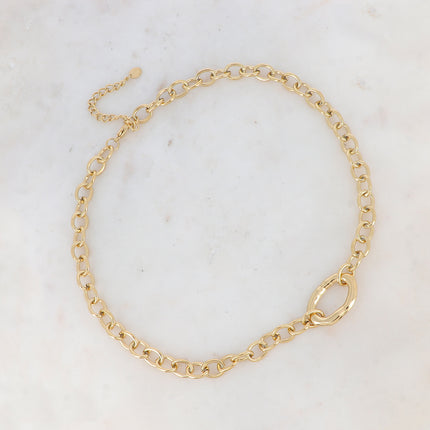Necklace - oval rings, smooth, grooved