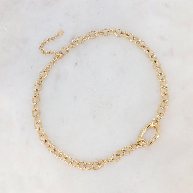 Necklace - oval rings, smooth, grooved