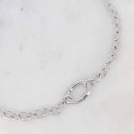 Necklace - oval rings, smooth, grooved
