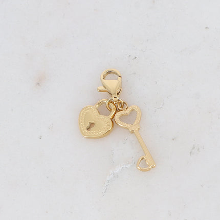 Rosia Charm - Heart Lock and Key