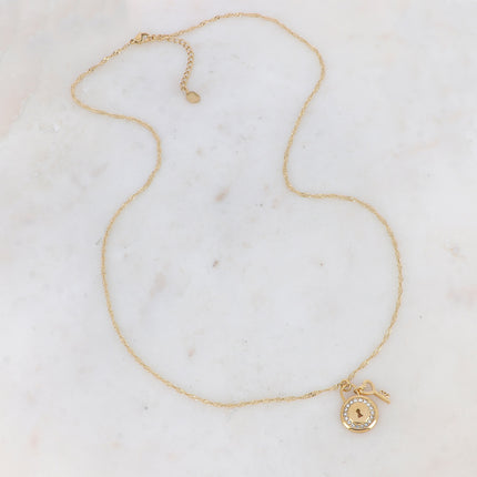 Collier - cadenas oxydes de zirconium et clef coeur