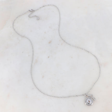 Collier - cadenas oxydes de zirconium et clef coeur